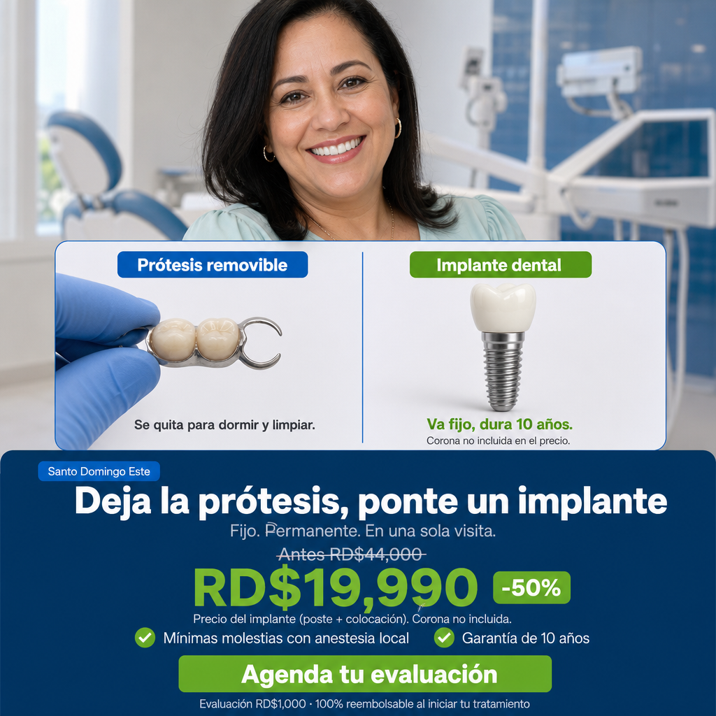 Implantes dentales: funcion (puente prótesis→implante) + estetico/emocional